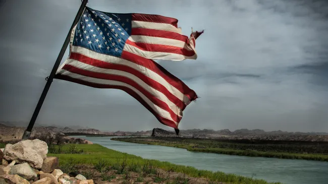 American Flag Tattered